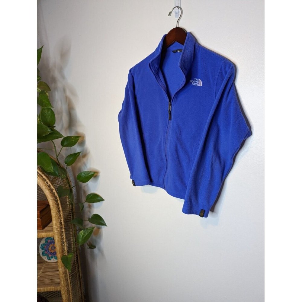 The North Face Girl’s Size 14/16 Large Hooded Fleece Full Zip Purple Blue